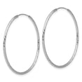 thumbnail image 2 of SS RH-plated Diamond-cut 1.25mm Endless Hoop Earrings, 2 of 4