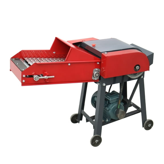 Animal Chicken Feed Grass Straw Chaff Cutter Machine 6 Blade 500-1000KG/H with Chain Plate Conveyor