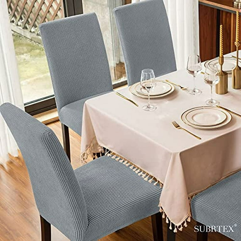 Subrtex Stretch Textured Plaid Dining Chair Slipcover Set of 2