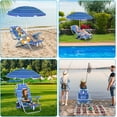 thumbnail image 7 of Toddler Beach Chair, Kids Beach Chair with Umbrella, Backpack Beach Folding Chairs, Backpack Camping Chairs, 5-Position Reclining, with Cup Holder, for Beach, Camping, Picnic (1 Pack), 7 of 7