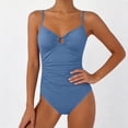 thumbnail image 6 of CHGBMOK Womens One Piece Swimsuit Tummy Control Ruched Bathing Suit V Neck Push Up Spaghetti Straps Swimwear, 6 of 6