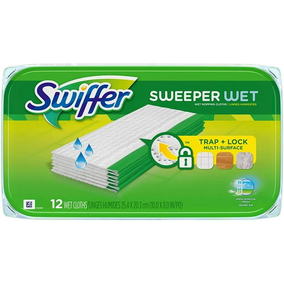 Swiffer Wet Refill System Household Cleaning Cloths - Wet, White - 12/Box, 12/Carton