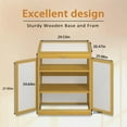 thumbnail image 7 of DSstyles Cold Frame Greenhouse, Mini Wooden Greenhouse Raised Flower Planter Shelf With Transparent Doors And 2 Tier Shelves, Small Greenhouse For Indoor Outdoor Garden Yard, 7 of 7