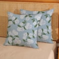 thumbnail image 4 of Wrongduck Pillow Covers 18x18 Inch 2 Pcs Blue Green Hydrangea Flower Decor Throw Pillows Vintage Floral Seasonal Summer Outdoor Decoration Pillowcase Linen Cushion Cover for Couch Sofa, 4 of 14