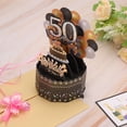 thumbnail image 6 of Uxcell 50th Birthday Card, Pop-Out Birthday Card Happy Birthday with Greeting Card and Envelope for Boy Women, Black Gold, 6 of 6