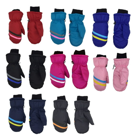 1 Paire de Mitaines pour Enfants Hiver Imperméables Chaudes avec Crochet pour Enfants Équipement de Sport Cadeaux Accessoires Ski Imprimées Activités de Plein Air rosered m
