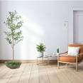 thumbnail image 2 of Sunnydaze 7 ft Artificial Olive Tree with Polyresin Round Planter, 2 of 9