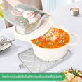 thumbnail image 4 of Two Pieces Of Square Heat Insulation Pad Oven Mitts 7x9.8 Inch Oven Microwave Kitchen Cooking Baking Lovely Cartoon Bunny, 4 of 7