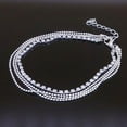 thumbnail image 4 of Hioecau Multi-layer Rhinestone Inlaid Anklet Women Beach Sandals Barefoot Ankle Bracelet, 4 of 6