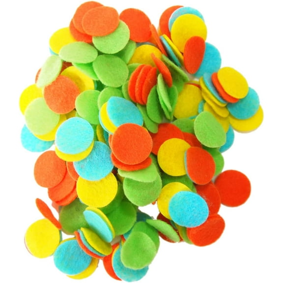 Playfully Ever After Light Green, Turquoise, Orange & Yellow Craft Felt Circles (4 Inch - 15pc)