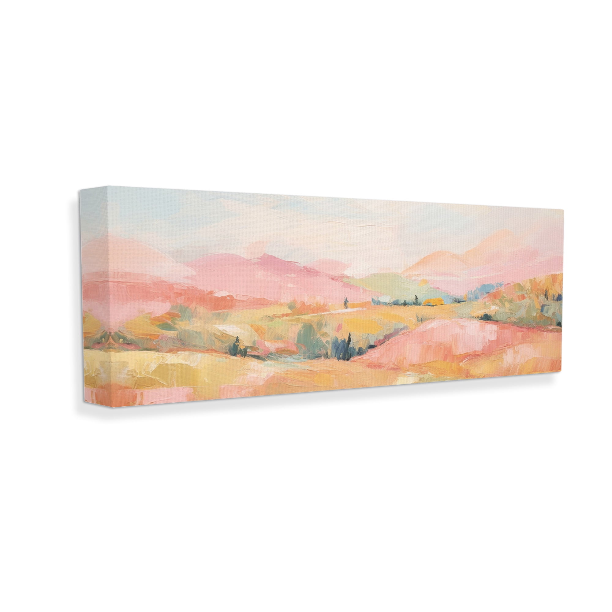 Stupell Industries Abstract Tranquility Hills Landscape Painting Gallery Wrapped Canvas Art Print Wall Art, 24 x 10
