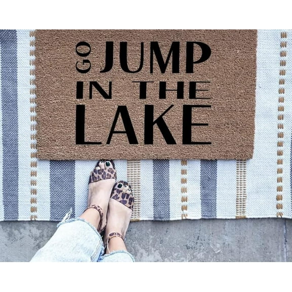 Bathmat Doormat Go Jump in The Lake Bath Mat Door Mat Welcome Doormats for Indoor Home Kitchen Bathroom 17x30 Inch.