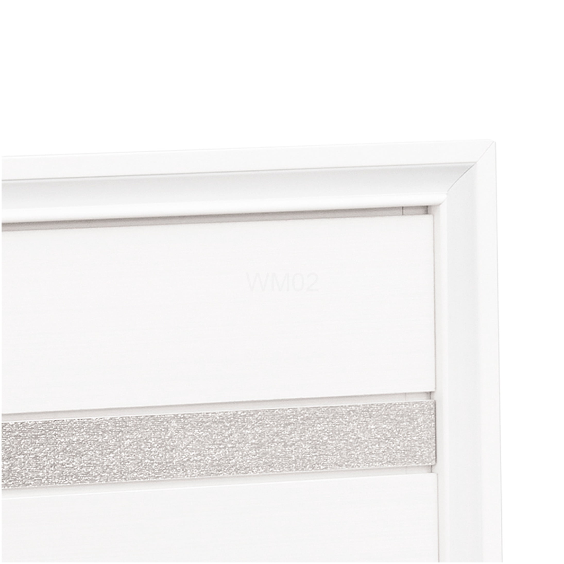 King Size Storage Bed Frame with Drawers, Modern Platform Bed with Acrylic Trim and Nickel Handles, No Box Spring Needed
