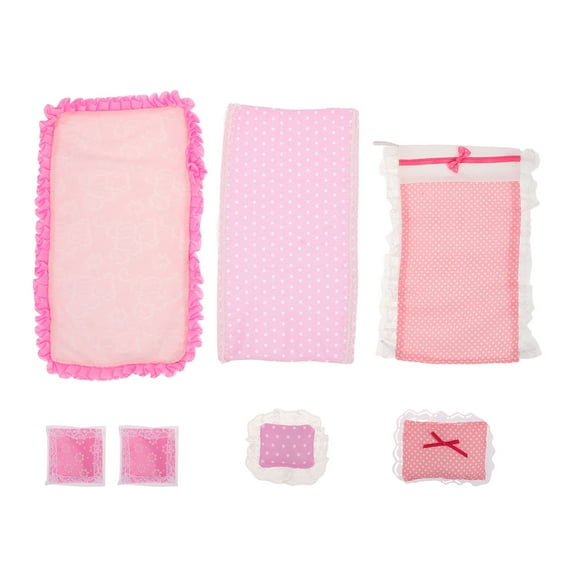 OUNONA 3Sets Princess Bedding Single in Pink for 1 12 Scale Dollhouse Bedroom Accessories
