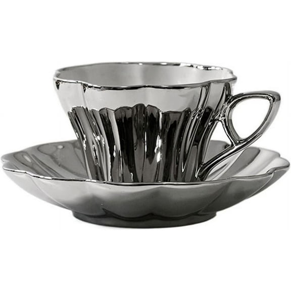 Ceramic Exquisite Bone China Coffee Cup Set with Plate Afternoon Tea Cup Vintage Milk Cup Tea Set 200ML Porcelain cup