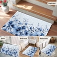 thumbnail image 5 of Entryway Rug 2'x3', Blue Blooms Floral Small Rug for Kitchen Bathroom Door Mat Indoor Entrance, Spring Flowers Botanical Blue Ombre Non-Slip Area Rugs Floor Mats Carpet Front Door Rugs, 5 of 8