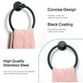 thumbnail image 7 of VIVEFOX Stainless Steel Towel Ring for Bathroom, Hand Towel Holder, Modern Circle Towel Hanger, Round Towel Rack Wall Mounted, Black, 7 of 7