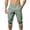 Green, variant on Men White Drawstring Elastic High Waist Cuffed Ankle Knee Length Capri Quick Dry Jogger Pants Deep Side Slip Pockets Lightweight Sports Casual Sightseeing Trousers M