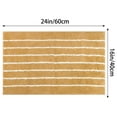thumbnail image 6 of Unique Bargains 2 Pcs Striped Bathroom Rugs Mats Non-Slip Fluffy Bath Carpet Brown 16" x 24"/20" x 32", 6 of 6