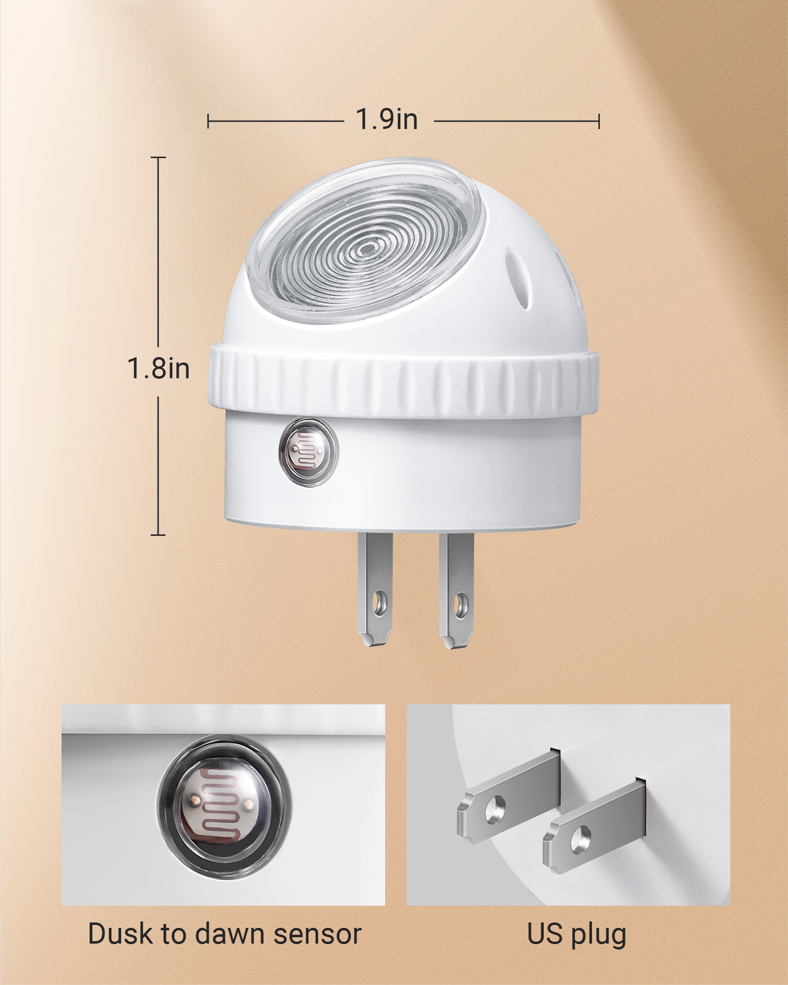 DEWENWILS 4-Pack LED Night Light Plug-In, Warm White photo 6