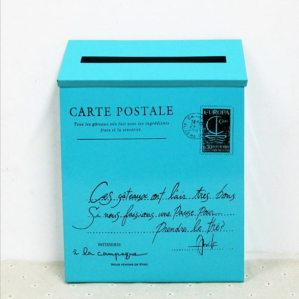 Caja De Buzón en Pared De Hierro Galvanizado Lves De Buzón De Postal Titures De Buzones Multifamiliares De Pare Azul perfecl Buzón de buzones de correos