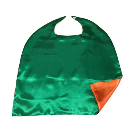 Muka Double-side Superhero Cape Dress Up Halloween Costume For Kid & Adult-Orange/Green-43in x 27.6in