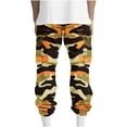 thumbnail image 4 of QATAINLAV Camo Cargo Pants for Men Casual Regular Fit Drawstring Elastic Waist Sweatpants Outdoor Straight Leg Work Trousers with Pockets Yellow L, 4 of 9