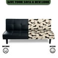 thumbnail image 5 of SCRAWLGOD Dachshund Paw Bone Print Beige Futon Covers Armless Futon Bed Cover Stretch Stay in Place Couch Furniture Protector Machine Washable Dustproof Sofa Bed Slipcover, 5 of 7