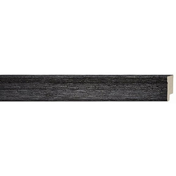 Picture Frame Moulding (Wood) 100Ft Bundle - Distressed/Aged Black Finish - 1.5" Width - 1/2"