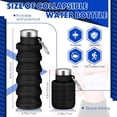 thumbnail image 3 of 2 Pcs Collapsible Water Bottles 16.67oz Silicone Travel Foldable Portable Water Bottle with Buckle Silicone Lightweight Reusable Leakproof for Camping Hiking Cycling Sport (blue purple), 3 of 7