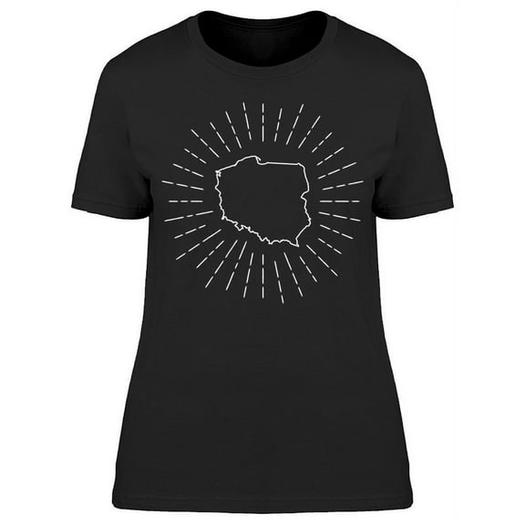 Poland Map Outline T-Shirt Women -Image by Shutterstock, Female Large