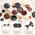 thumbnail image 4 of Botón de costura de madera Uxcell de 10 piezas 40L 1" (25 mm) con 4 agujeros, botones redondos de repuesto para ropa, manualidades de bricolaje, decoración, negro, 4 of 6