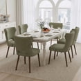 thumbnail image 5 of EOP Modern Fabric Upholstered Dining Chairs Set of 6, Wingback Dining Side Chairs with Solid Wood Legs, Farmhouse Dining Room Chairs for Dining Kitchen Living Room, Green, 5 of 10