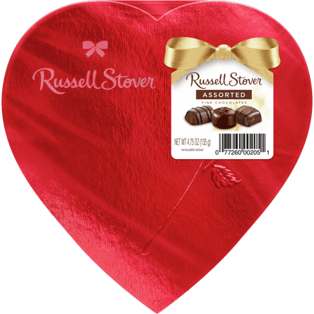 Russell Stover Red Foil Heart Box Of Valentines Assorted Chocolates