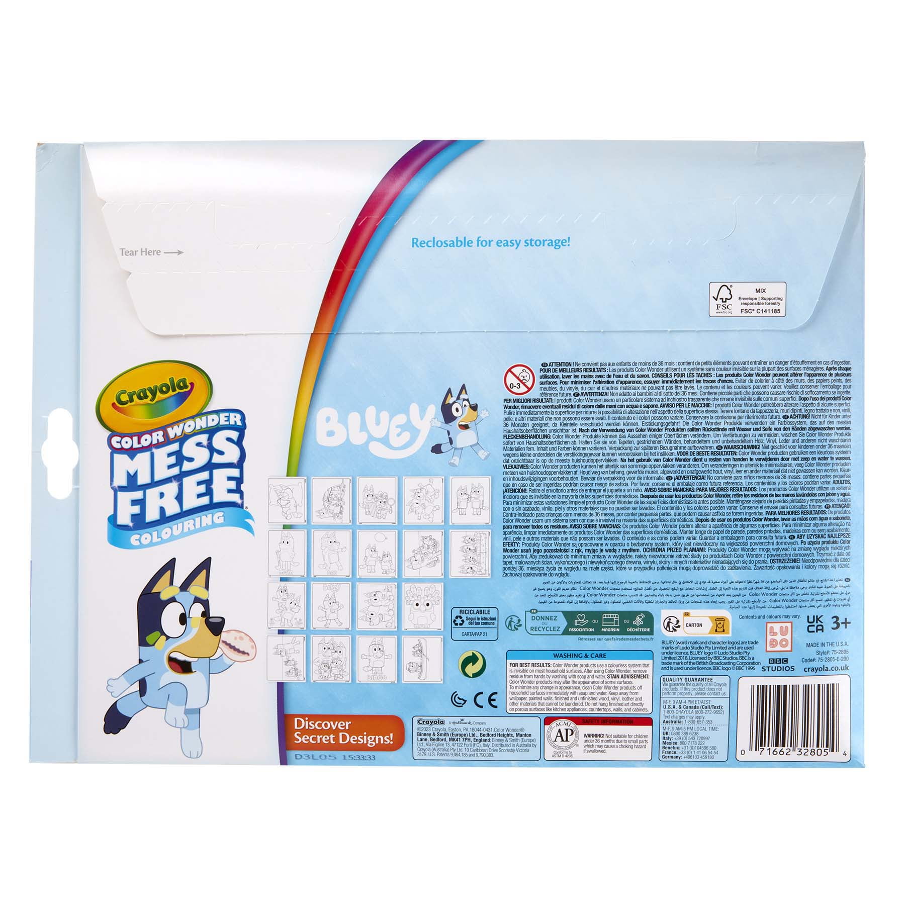 Crayola Color Wonder Coloring Pad & Markers, Bluey, 2 Sets