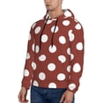 thumbnail image 3 of Lsque Maroon And White Polka Dot Pattern Casual Men's Hoodie,Hooded Sweatshirt with Kangaroo Pocket,Pullover Hoodie-Small, 3 of 7