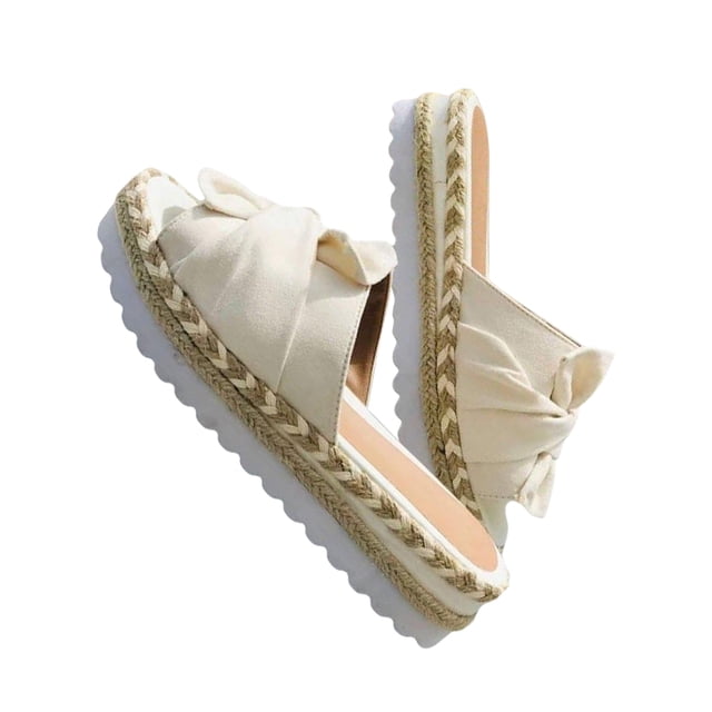 keepw Chaussures à Plateforme pour Femmes Chaussures d'Été Sandales Mode Décontractée Larges Pantoufles Sandales Slides Extérieur Chaussures pour Dames Blanches 40