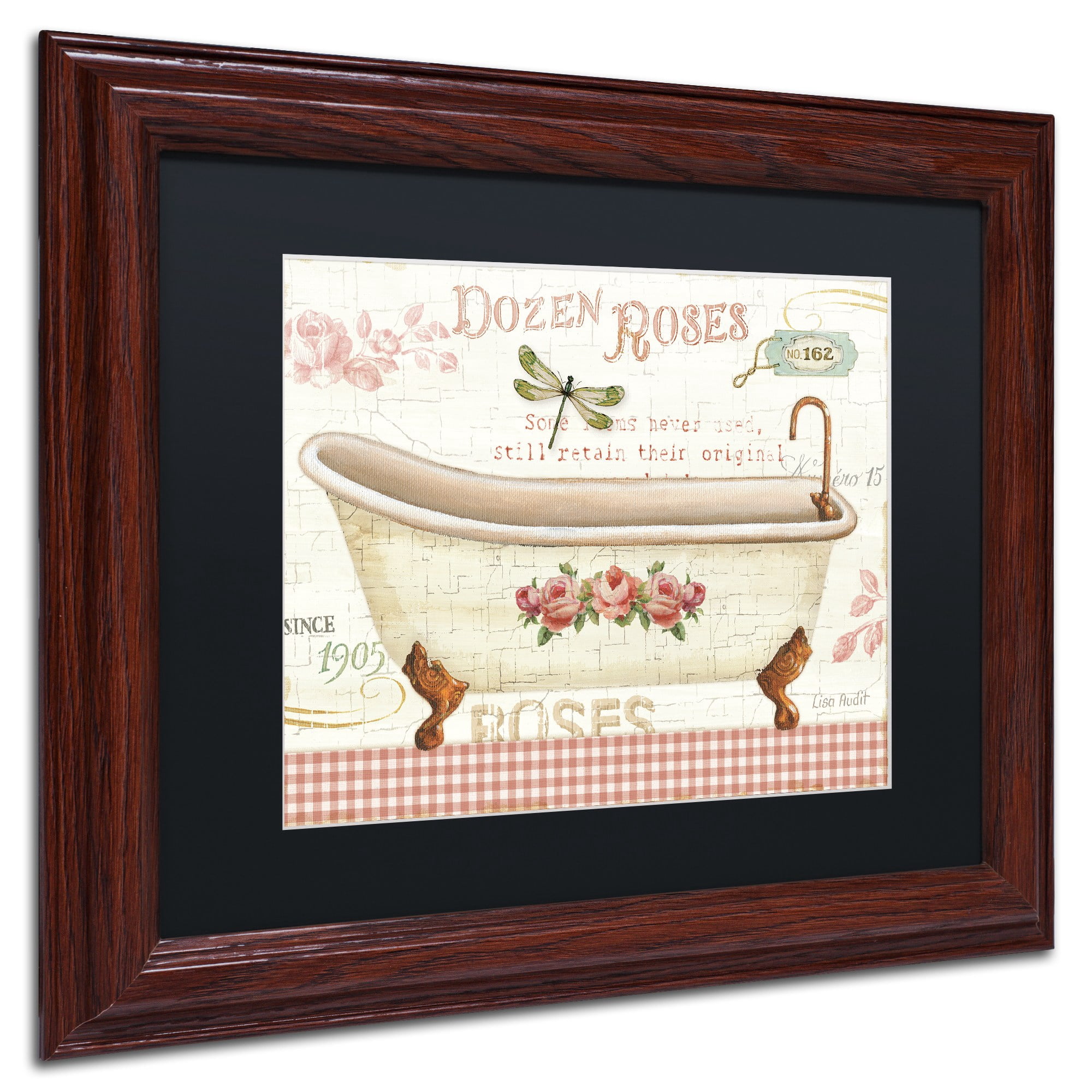 Trademark Fine Art "Rose Garden IV no Border" Canvas Art by Lisa Audit, Black Matte, Wood Frame