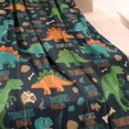 thumbnail image 3 of DarkBlue Cartoon Dinosaurs Names Pattern Blanket,Comfortable Soft Lamb Wool Throw Blanket,All Season,Warm Lightweight Blankets for Sofa Bed Couch Living Room Chair,60"x80", 3 of 4