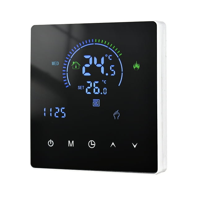 Contrôleur Intelligent Intelligent Wi-Fi pour Équipement de Chauffage Électrique, Écran LCD, Bouton Tactile, Application Programmable, Télécommande, Chauffage sous Terre pour Maison, Bureau, École, Hôtel