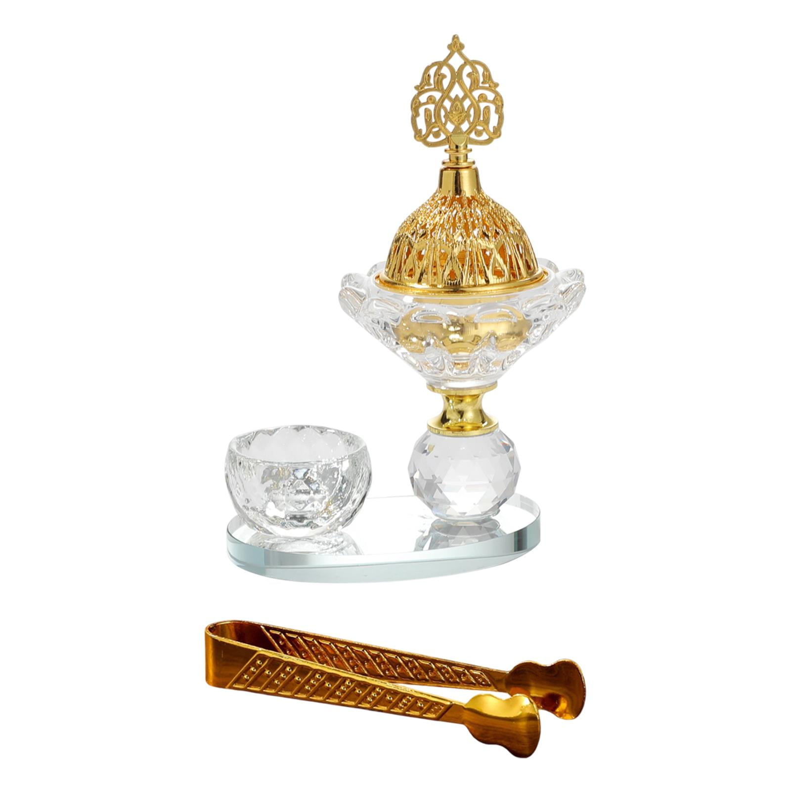 Zxpjkyu Glass Arabic Incense Burner Censer Modern Aroma Ornament Incense Cone Holder for