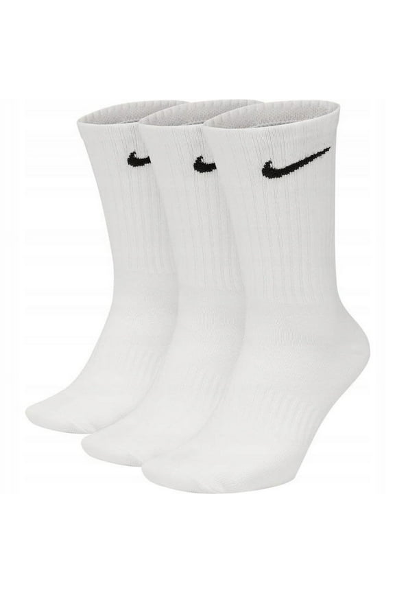 Everyday Cushioned Crew Socks, White, Cotton, 3 Pack