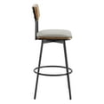 thumbnail image 4 of Spruce & Spring Bar Height Swivel Bar Stool with Wood Back and Metal Base Set of 2, Sand Grey, Faux Leather, 4 of 10