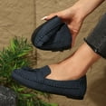 thumbnail image 6 of Hopeusnice Flats Driving Shoes for Women Trendy Non-Slip Breathable Soft Pumps Shoes Flock Fall Slip-Ons Flats Driving Shoes Flat Heel Classic Loafers Office Shoes Rubber Sole Vacation Shoes Navy 36, 6 of 7