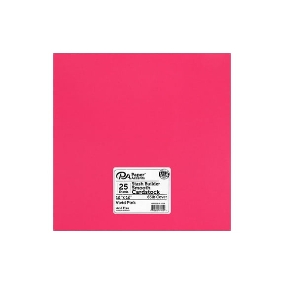 Cdstk Stash Builder 12x12 65lb 25pc Pk Vivid Pink