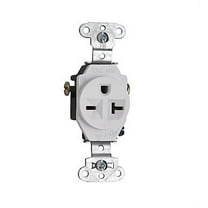 Legrand Pass & Seymour 5851W Single Receptacle Outlet, Specification Grade, 20 Amp 250V, NEMA 6-20R, Side Wire, White (1 Count)