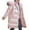 Pink, variant on Girls' Long Winter Puffer Jacket Gradient Furry Collar Hooded Parka Coat Full Zip Warm Outerwear for Outdoor Play & School Runs(4-9Y)