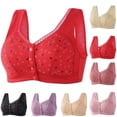 thumbnail image 2 of Daisy Bras for Older Women, 2026 New Front Snap Bras for Seniors, Daisy Bra for Women Front Closure No Underwire Bra,Red,44, 2 of 6