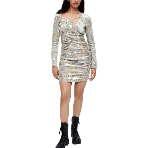 Maje womens  Raneli Mini Dress, T36, Silver