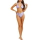 thumbnail image 2 of Conjuntos de bikini de halter con ondas de agua para mujer, 2 piezas, parte inferior de control de abdomen de cintura alta, trajes de baño, tamaño X-pequeño, color púrpura, 2 of 5